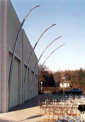 Homage to El Lissitzky - land art project with red steel element.