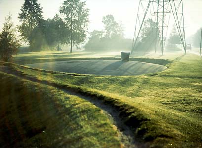 Homage to El Lissitzky - land art project with red steel element.