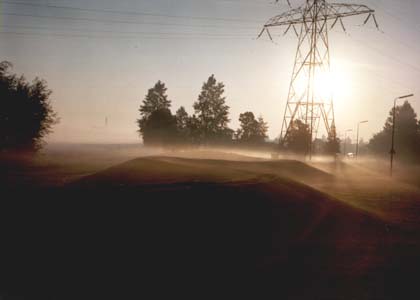 Homage to El Lissitzky - land art project with red steel element.