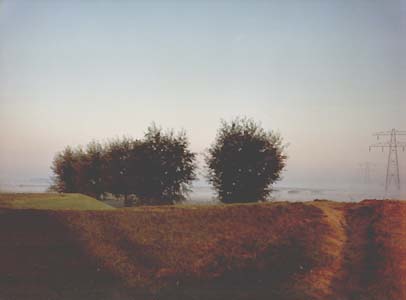 Homage to El Lissitzky - land art project with red steel element.