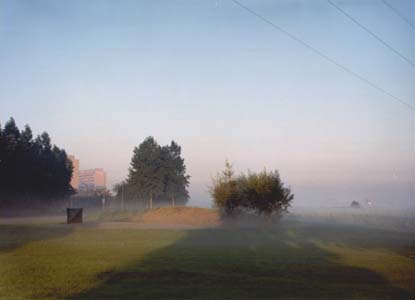 Homage to El Lissitzky - land art project with red steel element.