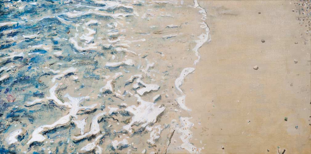 oil painting, beach and foam - Wim Drion, painter