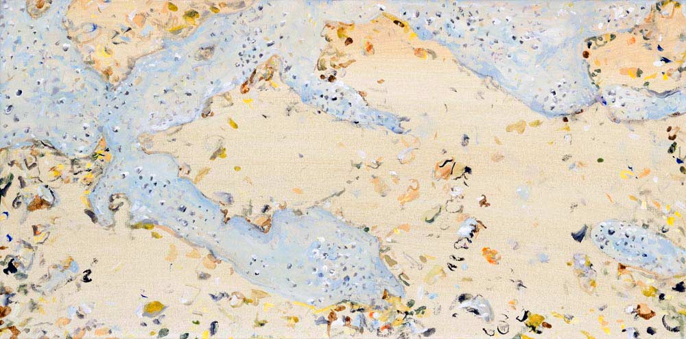sand, foam, sea - beach - oil painting - Wim Drion, painter