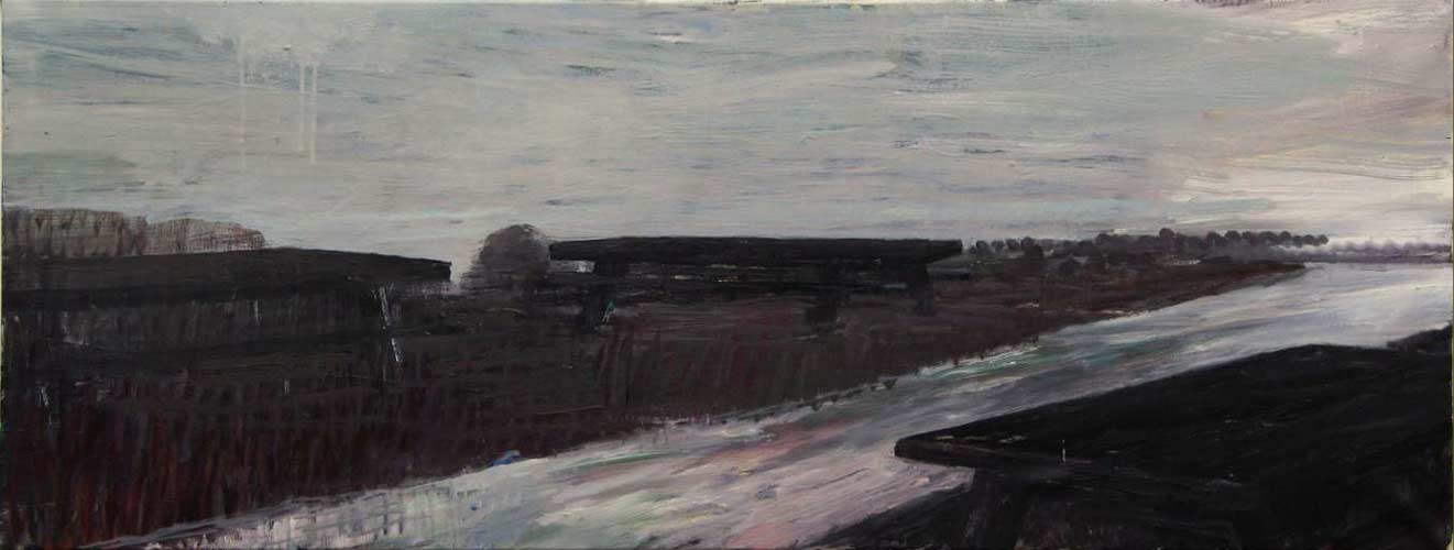 nachtlandschap - olieverf op linnen - 110x100 cm - 2007