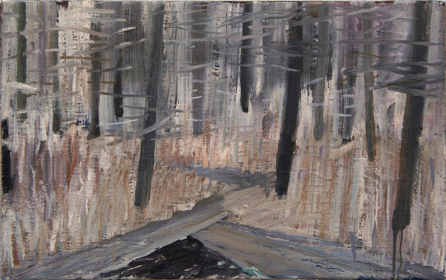 winterwandeling -  olieverf op linnen - 80x50 cm - 2011