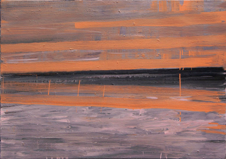 avond bij de rivier - olieverf op linnen - 100x70 cm - 2011