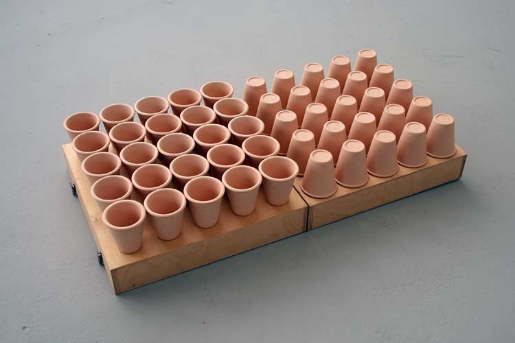 our orderly universe - 2009 -  wooden box and flower pots, Kunstzee Foundation 